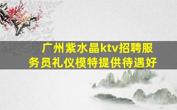 广州紫水晶ktv招聘服务员礼仪模特提供待遇好